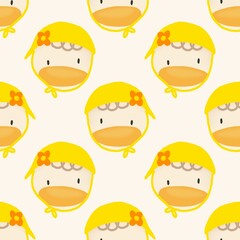 seamless pattern with funny duck
