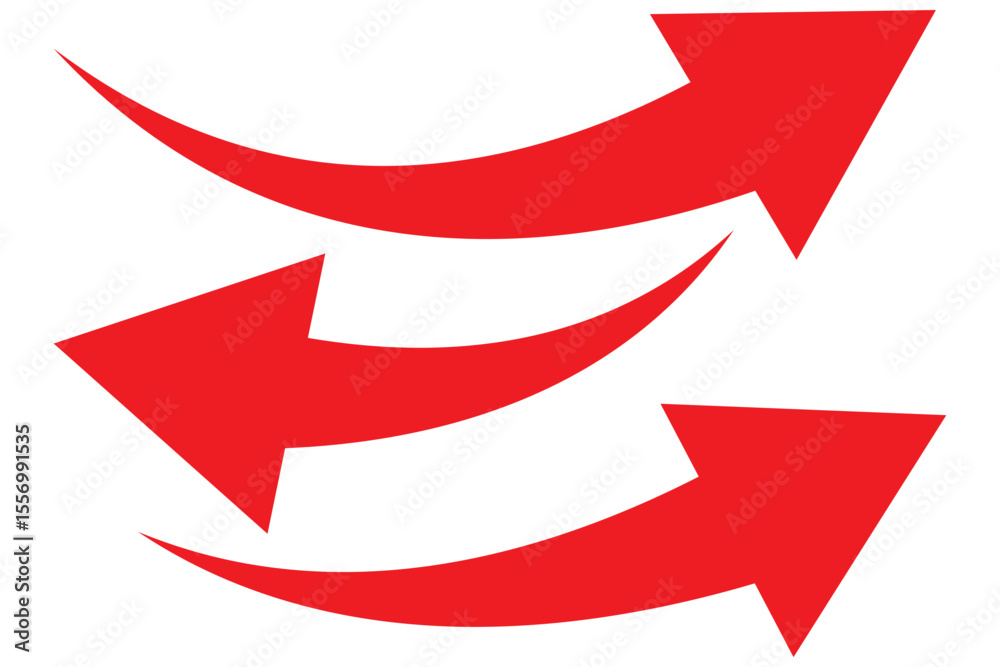 Wall mural set of curve arrows