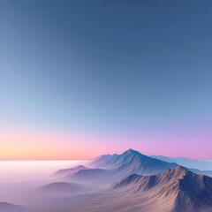 Pink And Purple Sunset Over Mountain Ridge
