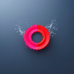 Pink and Red Geometric Circles Forming in Water Splash