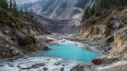湖底堆積決壊誘発泥石流奔流影響