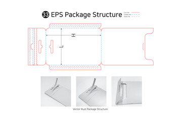P1_33. Easy cut hanger type folder bag. package Dieline. It is used in Easy Open packaging, cell phone protective film, and thin product packaging. Easy cut hanger type folder bag. 
