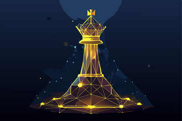 vector illustration of a magic lamp Futuristic Wireframe Chess King Vector &ndash; Low Poly Leadership Symbol