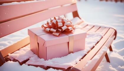 gift box on a wooden background