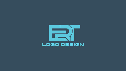 Bold ERT monogram logo design in futuristic typography, ideal for tech brands, engineering startups, or software companies