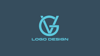 Circular GV Monogram Logo in Blue – Sleek, Minimalist Branding for Fashion, Design, or Tech Startups