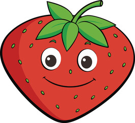 Obraz premium A strawberry cartoon fruit vector illustration