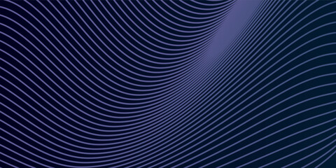 Abstract glowing wave lines on dark blue background. Dynamic wave pattern. Modern flowing wavy lines. Futuristic technology concept.