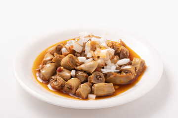 豚　子袋　ピリ辛あえ