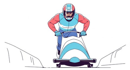 Bobsled Race Illustration