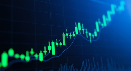 Green Stock Market Chart Upward Trend Digital Finance Growth