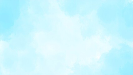 Obraz premium 淡い手描きの水彩風の素材 背景素材 ブルー 水色 背景素材 高画質 AI生成素材