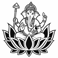 Fototapeta premium vector illustration of lord ganesha