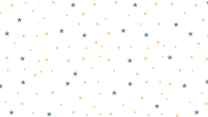 Cute seamless star pattern vector with colorful stars on white background. Perfect for kids designs, nursery decor, wrapping paper, fabric, and baby shower invitations.