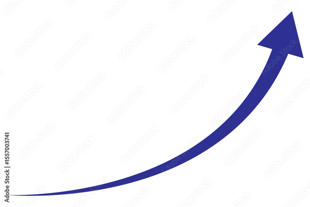 Wall mural wavy curved long arrow icon. long line arrow vector. flat style arrow symbol. arrow on a transparent