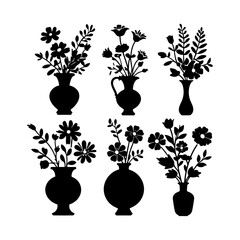 Silhouette design elements for design universal template, simple template design isolated on white background.