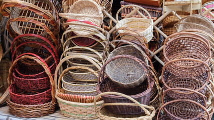 bamboo basket  in the market
