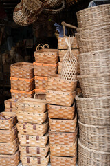 bamboo basket  in the market