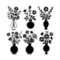 Silhouette design elements for design universal template, simple template design isolated on white background.