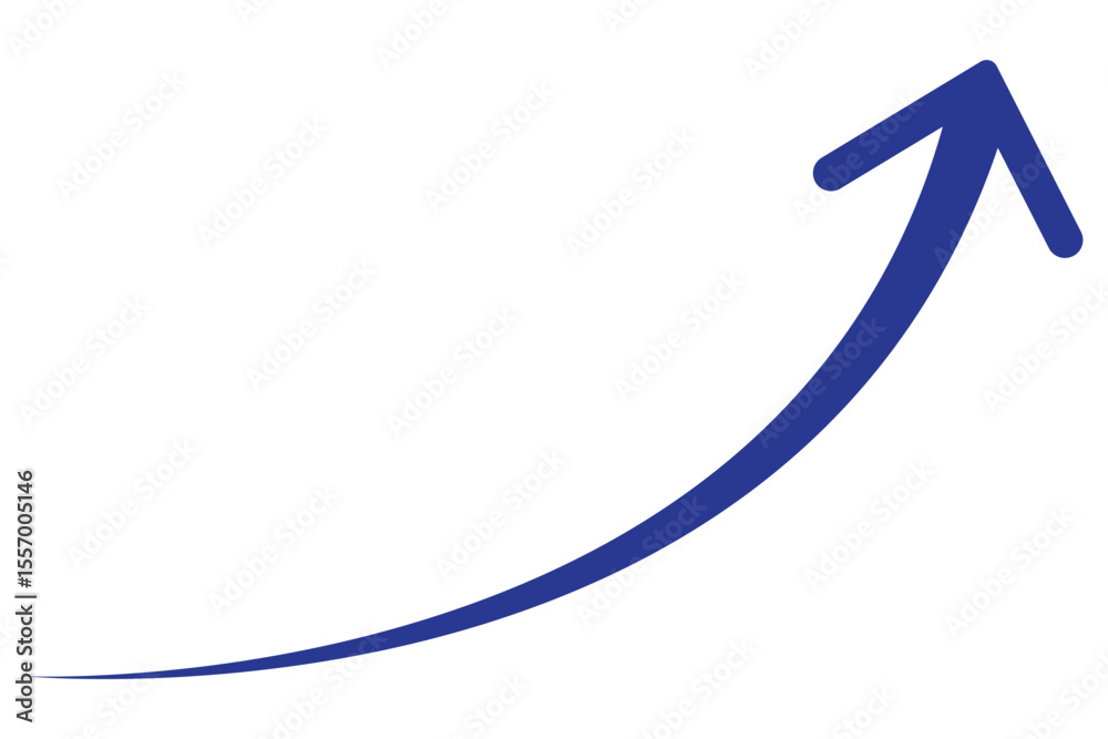 Wall mural wavy curved long arrow icon. long line arrow vector. flat style arrow symbol. arrow on a transparent