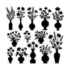 Silhouette design elements for design universal template, simple template design isolated on white background.