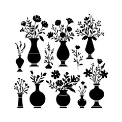 Silhouette design elements for design universal template, simple template design isolated on white background.
