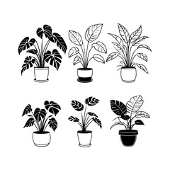 Silhouette design elements for design universal template, simple template design isolated on white background.