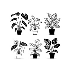 Silhouette design elements for design universal template, simple template design isolated on white background.
