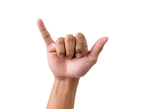 Hang Loose Hand Gesture - Shaka Sign on White