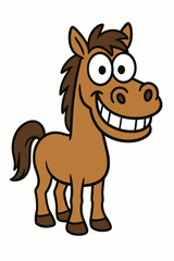 Goofy brown horse with a big grin