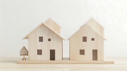 Wooden House Models with Minimalist Home.