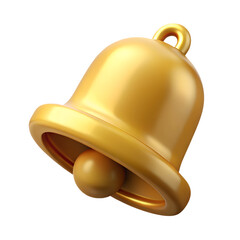 gold notification bell 3d rendering isolated on white