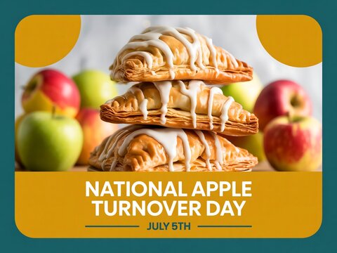 Celebrate national apple turnover day on july 5th with delicious glazed pastries and fresh apples - Powered by Adobe