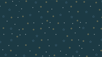 Seamless outline star pattern on dark teal background. Hand-drawn celestial design perfect for kids, fabric, wallpapers, wrapping paper, scrapbooking, and night sky-themed digital projects.