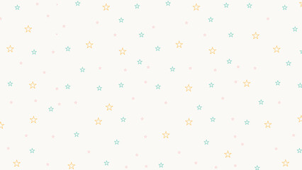 Seamless pastel star outline pattern on cream background. Cute celestial vector design ideal for baby products, kids wallpaper, nursery prints, wrapping paper, fabric, or dreamy night sky themes.