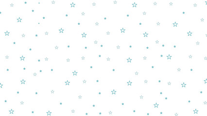 Seamless teal star outline pattern on white background. Minimalist celestial vector design perfect for kids wallpaper, fabric, wrapping paper, baby products, night sky themes, or dreamy decorations.