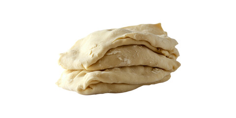 Folded Raw Dough. Baking Preparation And Culinary Ingredient Concept Isolated On Transparent Background