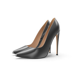 Elegant Black Stiletto Heels. Fashionable Footwear for Women on transparent background png