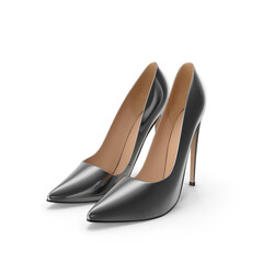 Elegant Black High Heels, Classic PointedToe Pumps on transparent background png