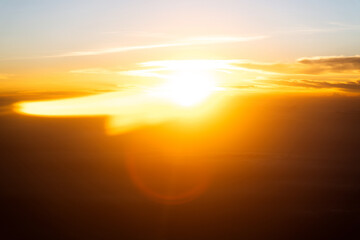 Aerial view of beautiful sunset