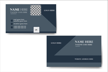 Modern clean professional corporate business card design or company brochure design template with two colour variation keywords.