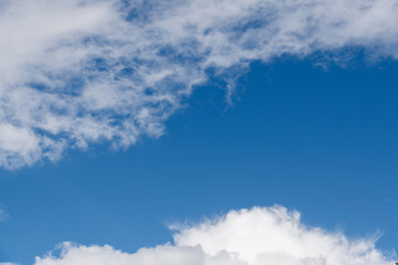 White clouds on clear sky