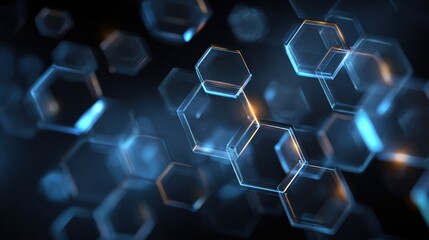 Abstract background with glowing hexagons creating a dynamic and futuristic mood for various projects.