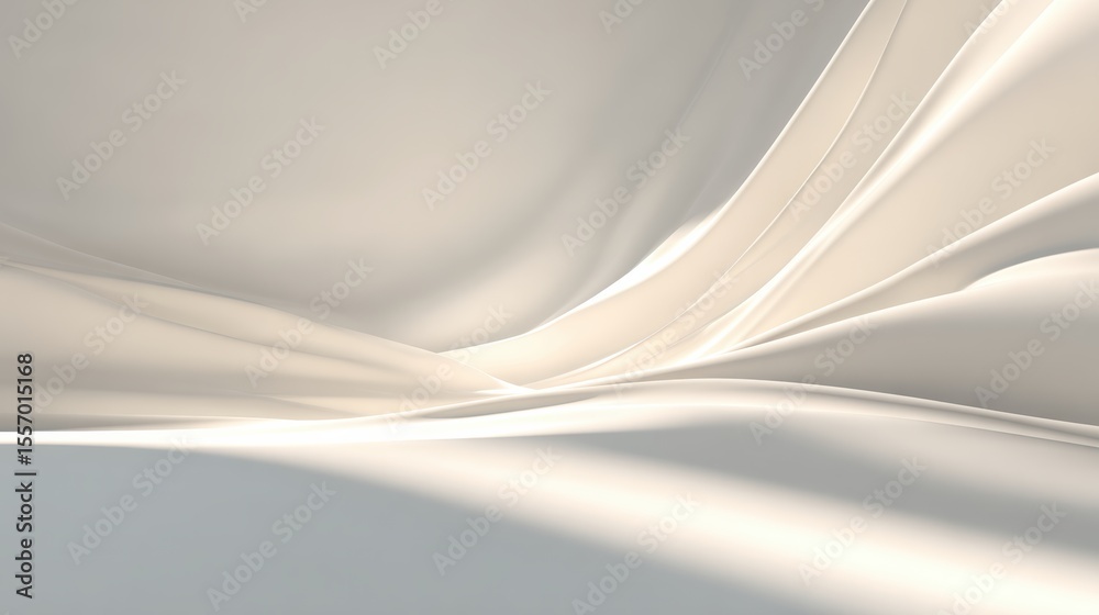 Poster abstract flowing lines in soft beige tones create a serene and elegant backdrop for various design p
