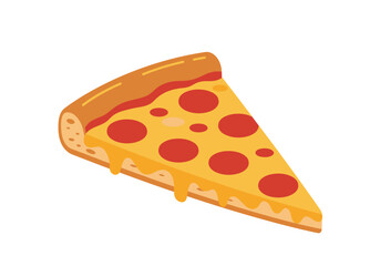 Pizza slice with cheese sauce and pepperoni toppings on crust
