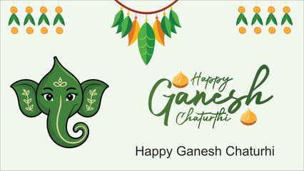 Ganesh Chaturthi with golden shiny Lord Ganesheople celebrating Lord Ganpati background for Ganesh Chaturthi festival of India