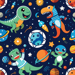 Cartoon sea animals and festive Christmas trees create a fun, seamless underwater pattern