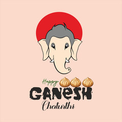 Ganesh Chaturthi festival of India,Happy Ganesh Chaturthi Festival Background Design with Creative Lord Ganesha Illustration