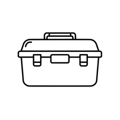 Toolbox Outline: A meticulously crafted illustration of a toolbox, highlighting its simple elegance and the essence of utility and design. 