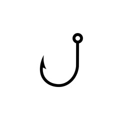 Fishing Hook Silhouette: A simple, elegant, and captivating minimalist silhouette of a fishing hook, a symbol of patience, strategy, and connection.